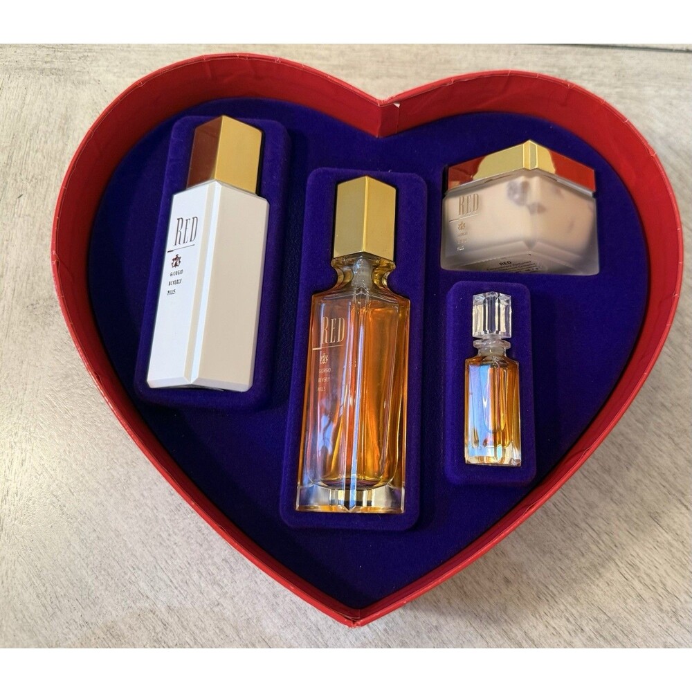 Giorgio Beverly Hills Red Extraordinary Body Moisturizer & More 4 Pcs‎ Vintage